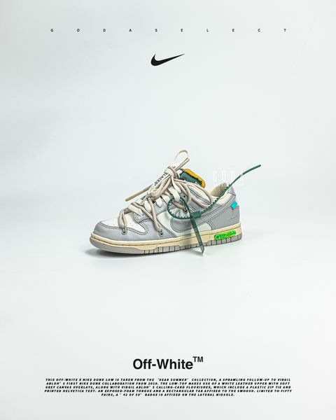 (限量聯名) OFF-WHITE X NIKE Dunk Low " THE 50 " NO.42 灰白綠 低筒 男鞋 男女尺寸 DM1602-117
