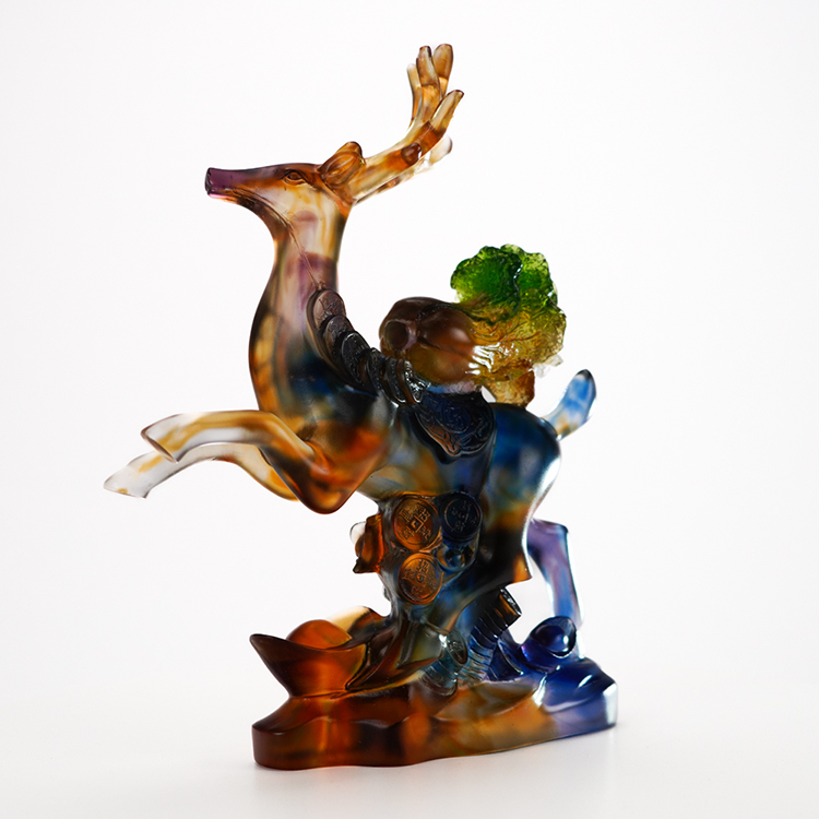 鹿港窯禮品館│琉璃-擺飾 一路發財 擺件 招財工藝品 適用於居家辦公室佈置 開業送禮 新屋落成 喬遷祝賀餽贈