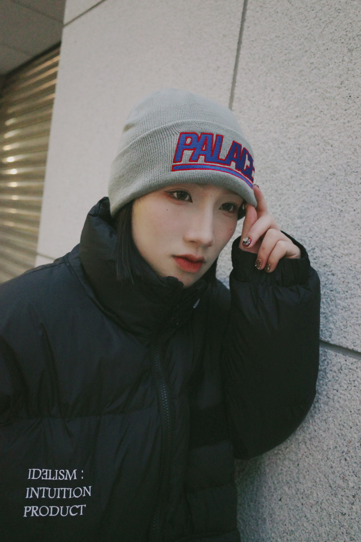 <快速出貨>PALACE 刺繡毛帽 灰色