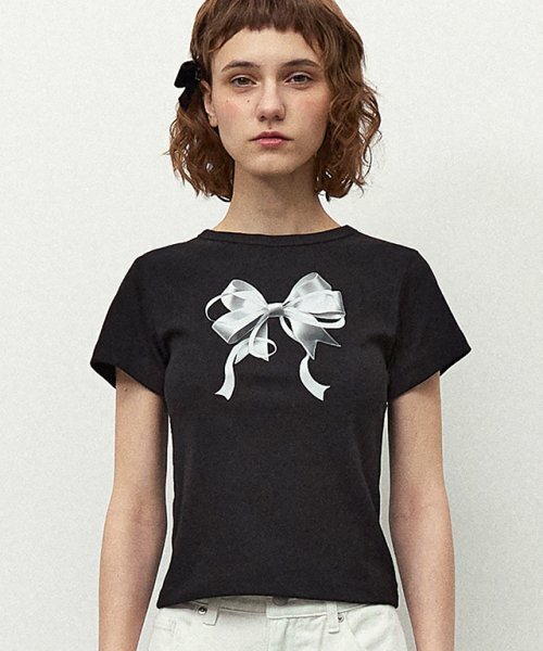韓国商品/RONRON LACE FRILL SLIM CROP PLEATS T SHIRT RONRON LACE FRILL SLIM CROP PLEATS T SHIRT