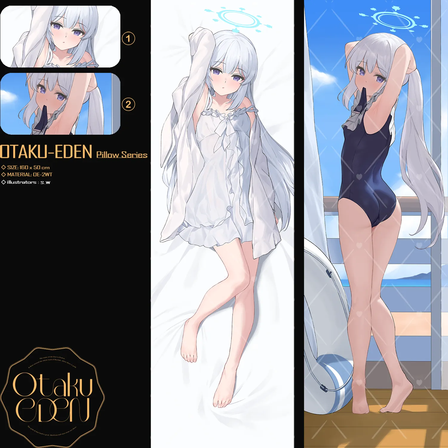 「ACG.GO」「同人代購」FF42 蔚藍檔案 - 月雪ミヤコ Tsukiyuki Miyako 等身抱枕套---[S.W]