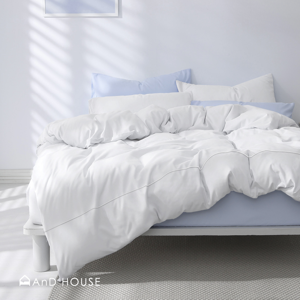 200織純棉｜100%純棉｜雙色配｜雲層白ｘ嬰兒藍 藍天白雲