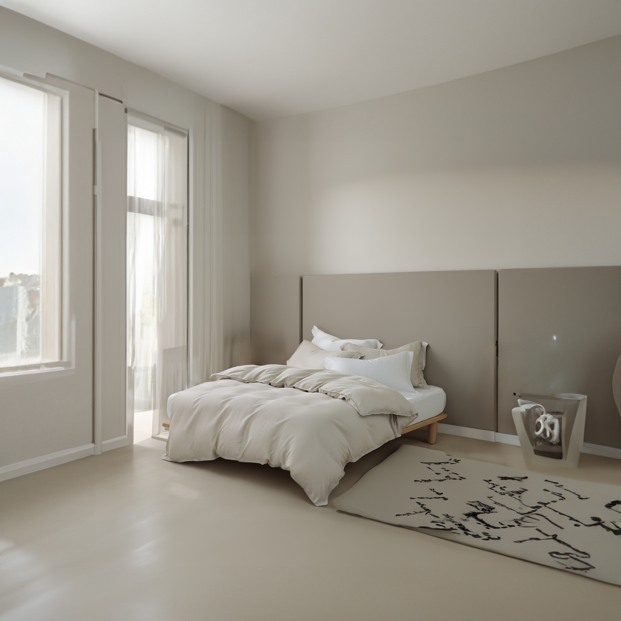 60支天絲｜100%萊賽爾｜雙色配｜珍珠白ｘ淺茶米 奶霜奶茶