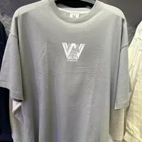 [S] LIFEWORK MIX LOGO SHORT SLEEVE T-SHIRT,L/GREY, LW232TS65732 (SLW439)