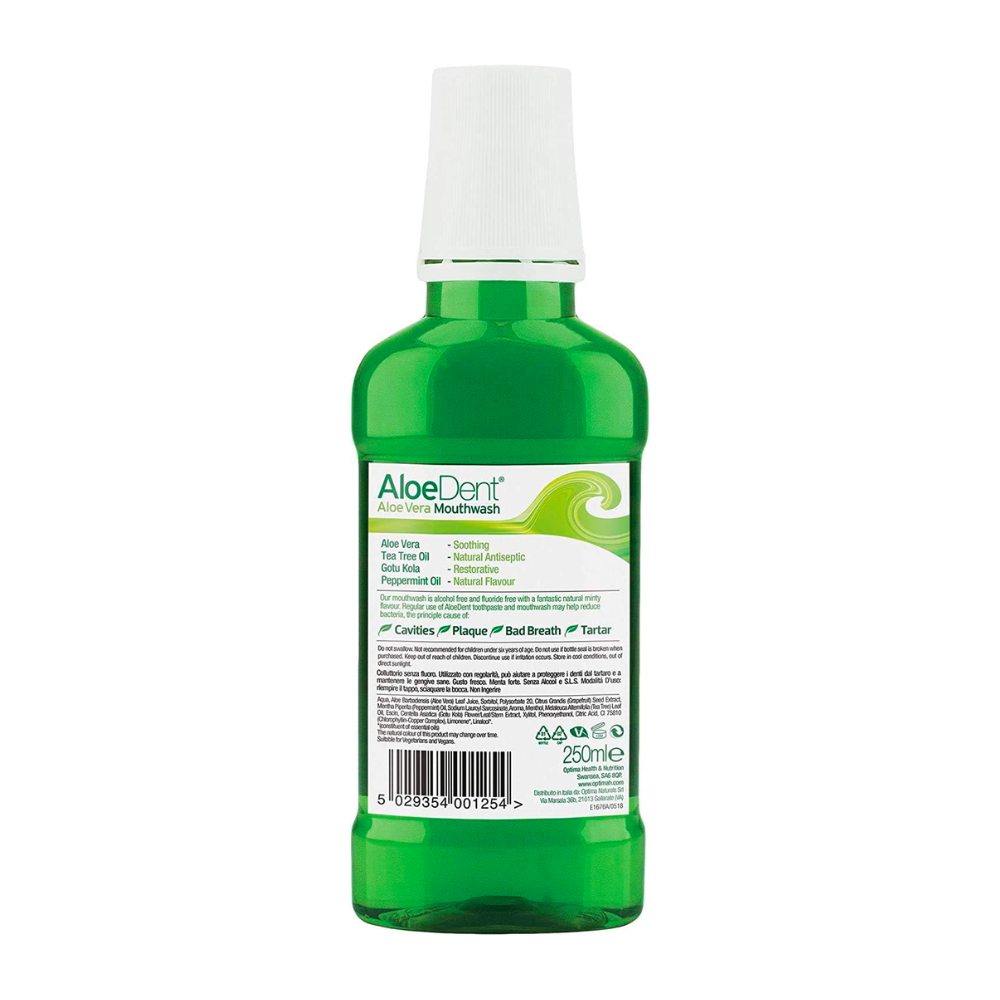 AloeDent Aloe Vera Mouthwash (Fluoride Free,  Vegan, Cruelty Free , SLS Free, Alcohol Free) (250ml) (HC327)