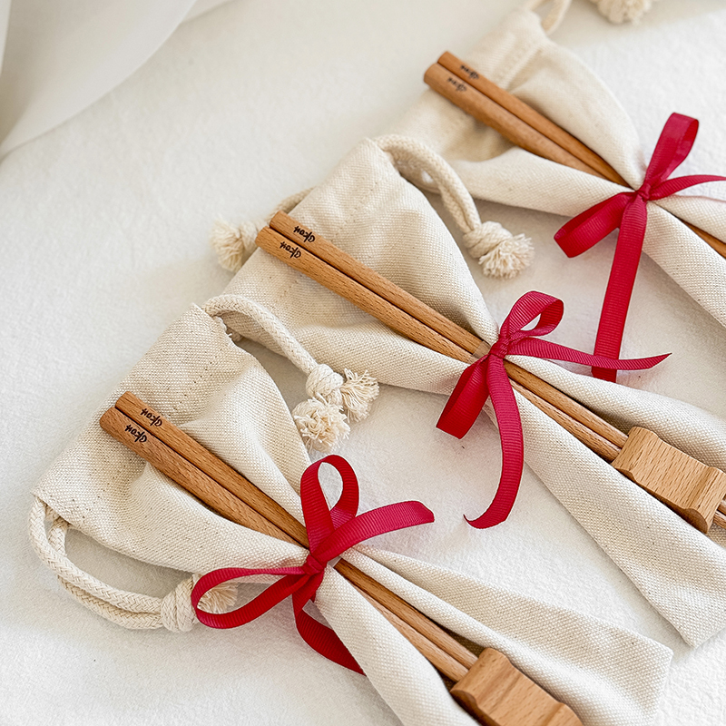 婚禮小物-餐袋囍筷組 /筷子/位上禮/捧花禮/伴娘禮