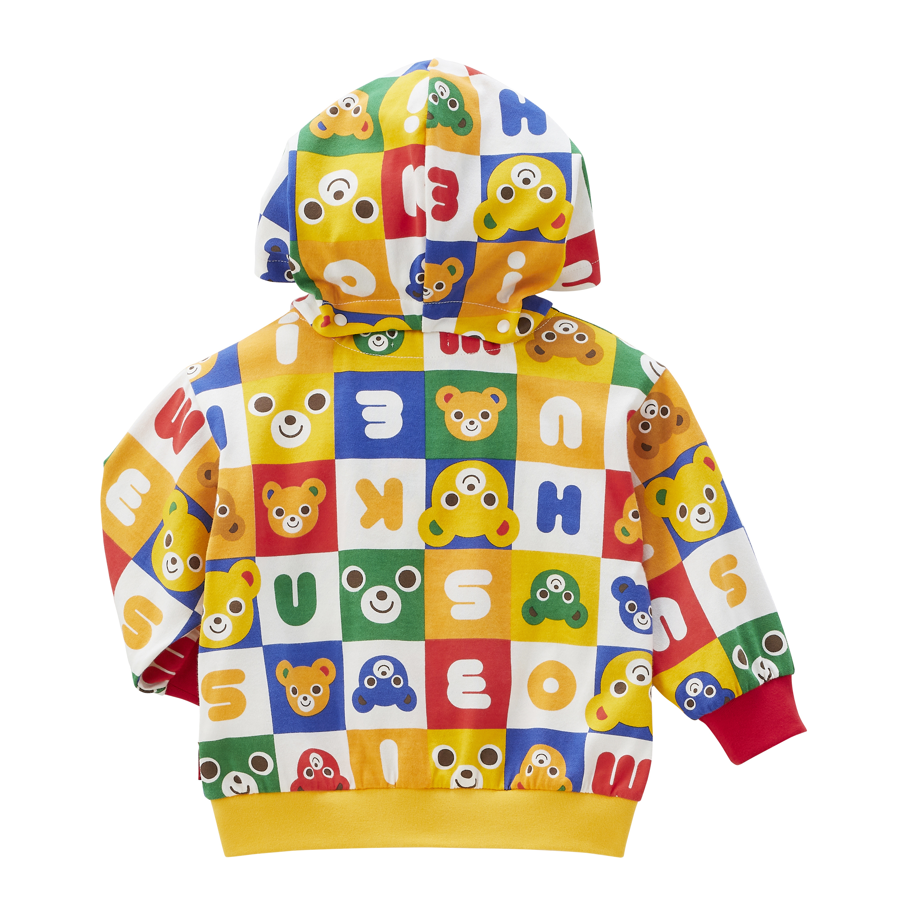 方格普奇熊可拆式連帽外套-多色