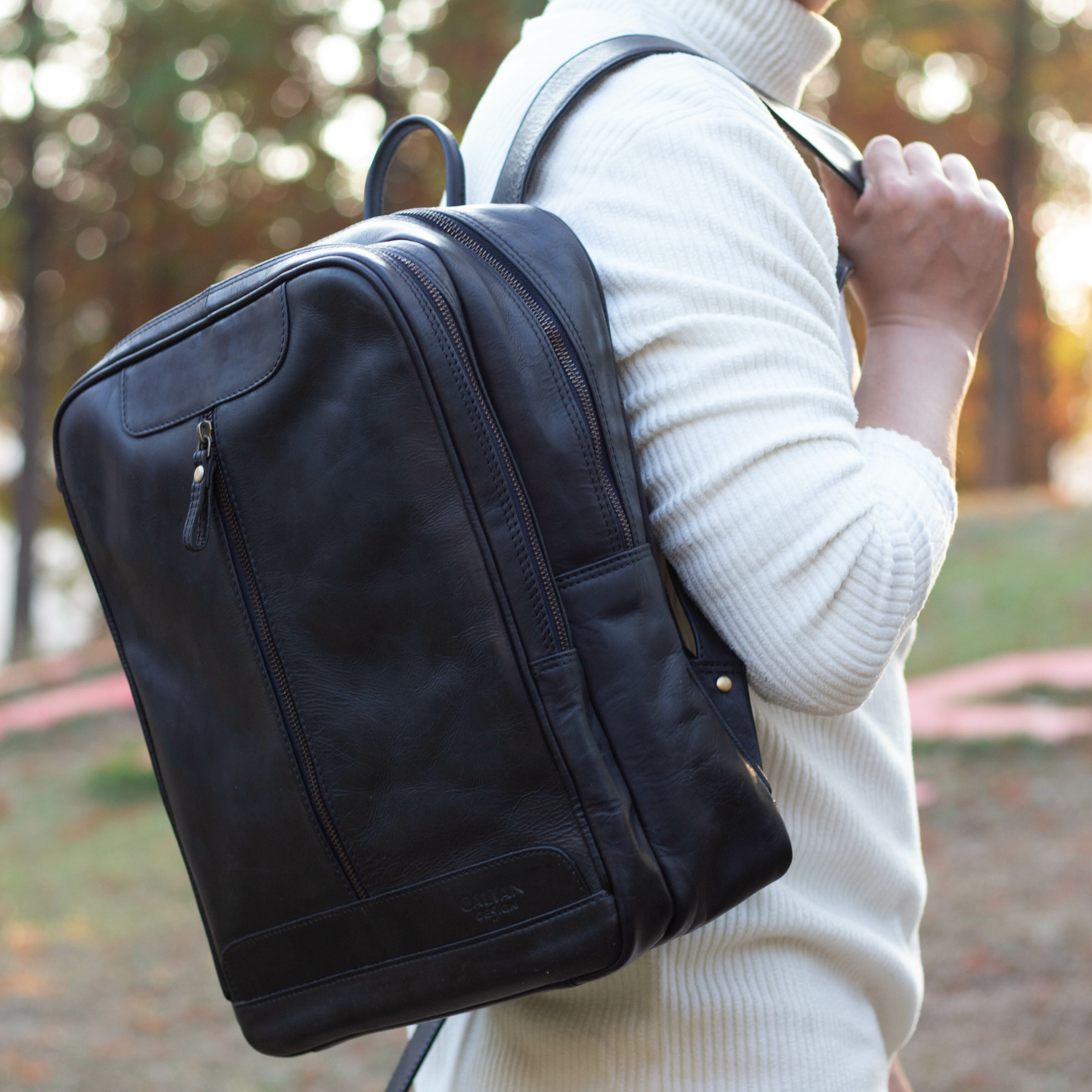 型男真皮復古後背包-兩色(5284)