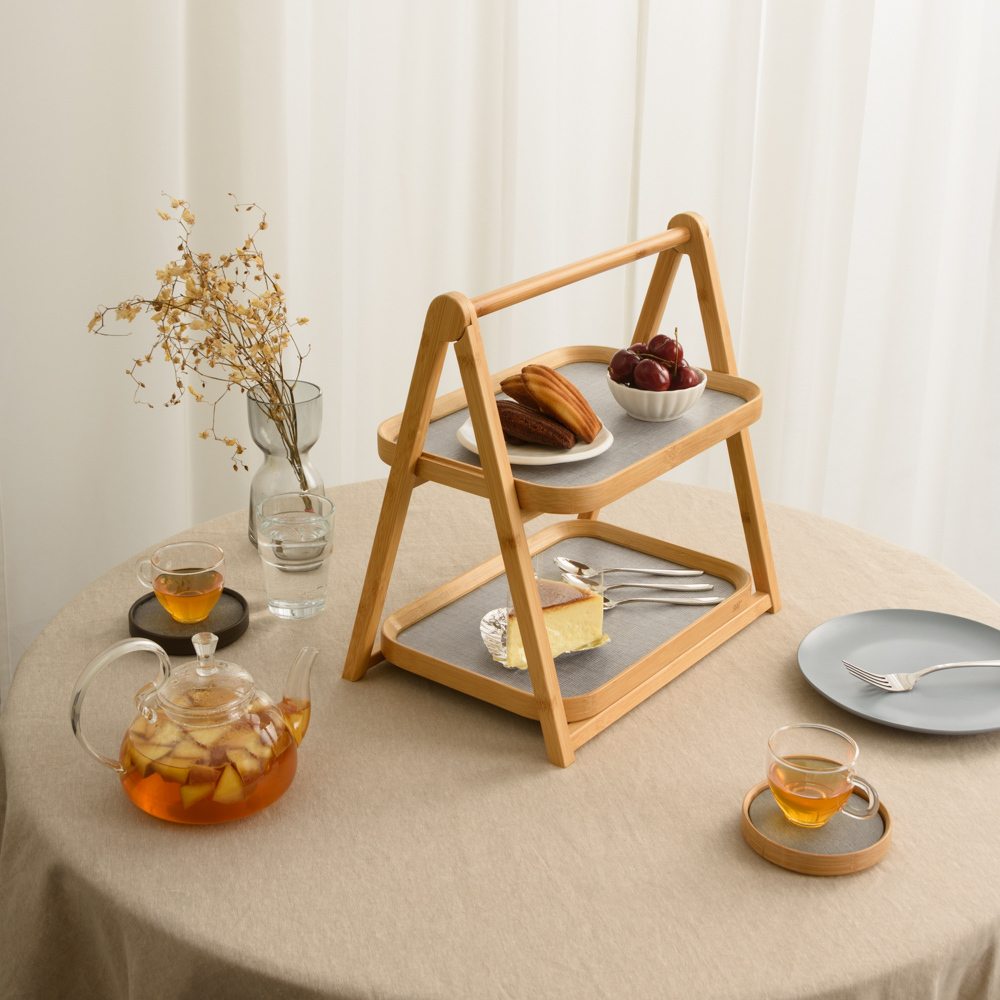 ALFA 雙層置物架，可以用來當作點心架