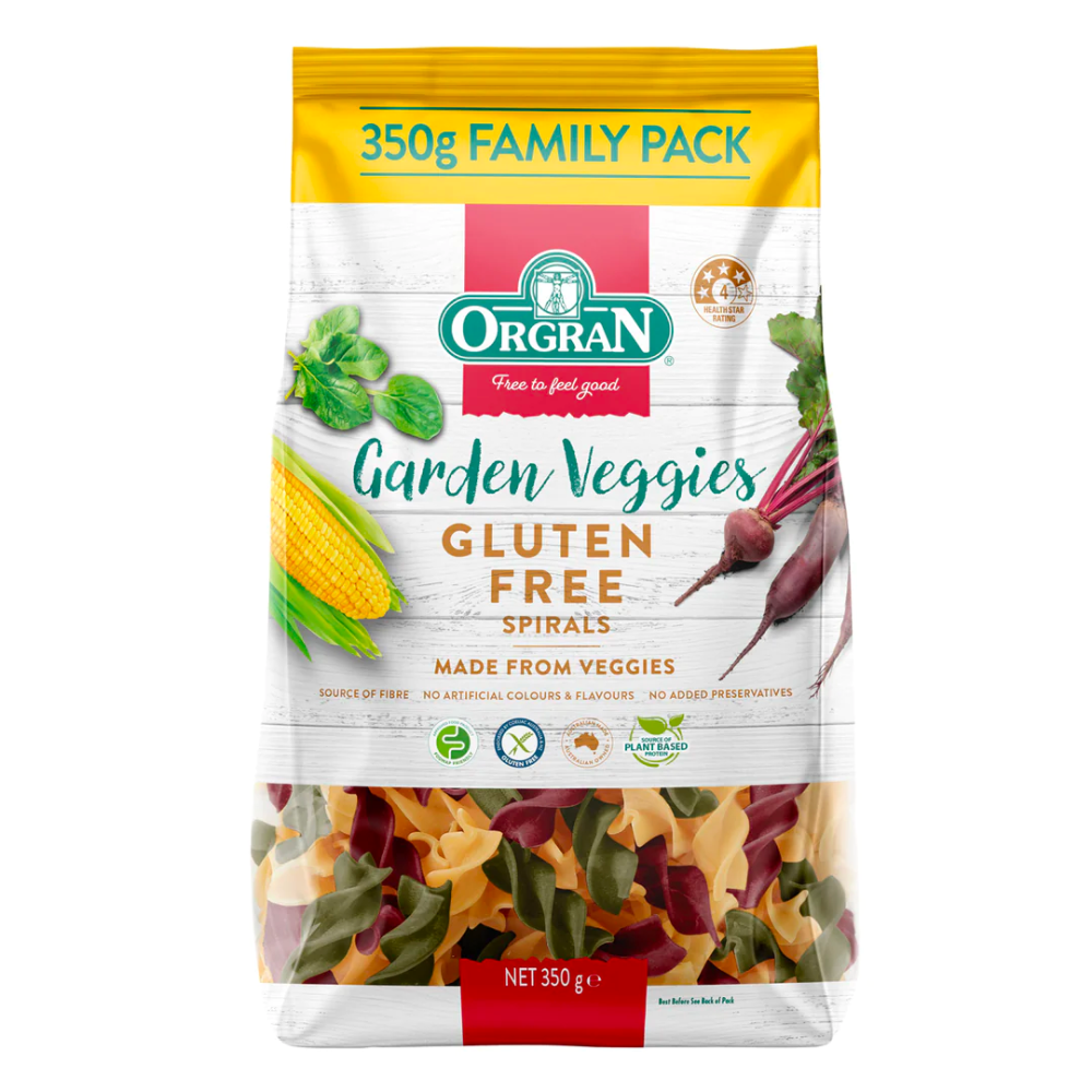 ORGRAN - 無麩質田園蔬菜三色螺絲粉（全素，高纖，無添加，無色素）(350克) (161439)