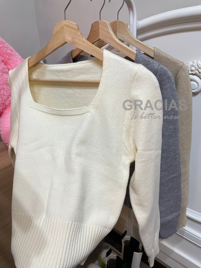 短版軟綿綿針織毛衣-三色