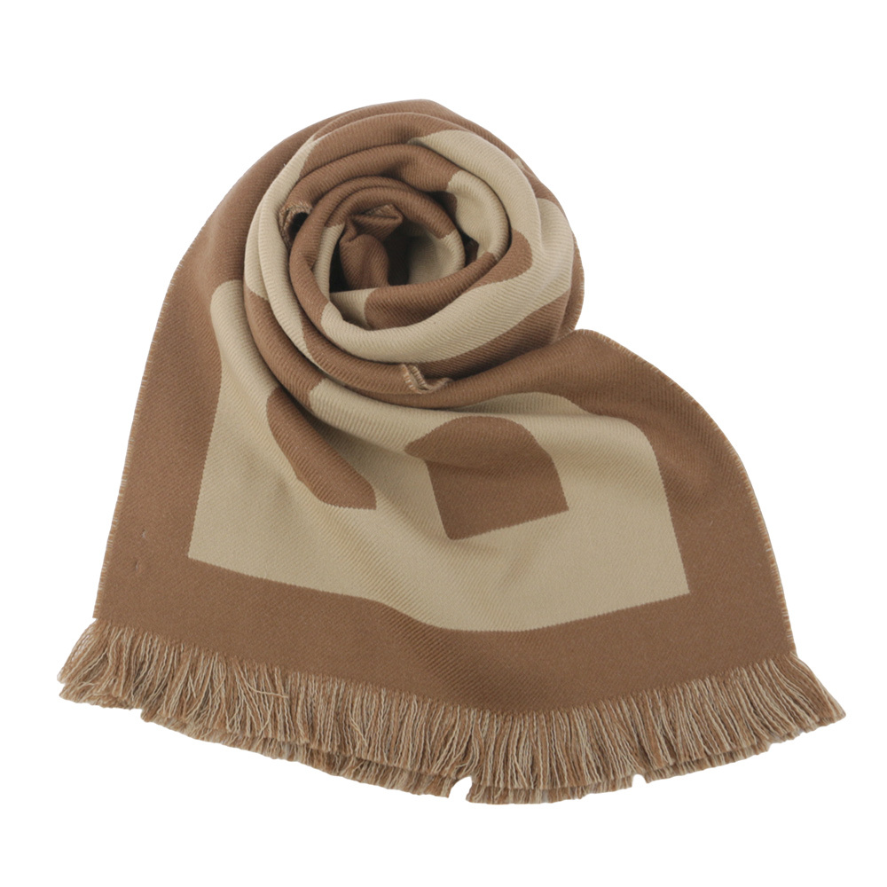 【BURBERRY】Logo 徽標羊毛圍巾(樺木棕/奶茶色) 8057148 A8773