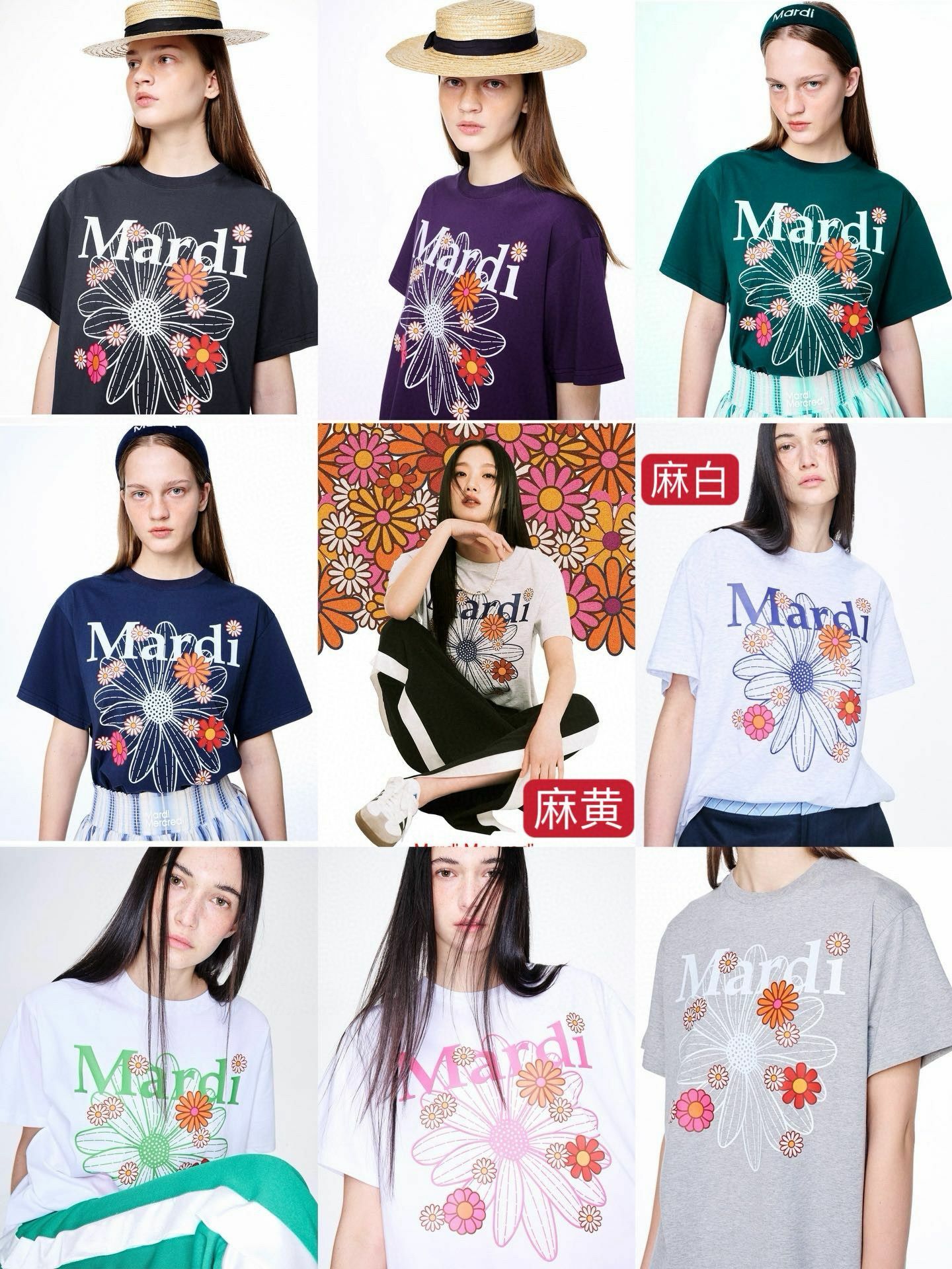 mar24大小花朵短袖Tee-2400224