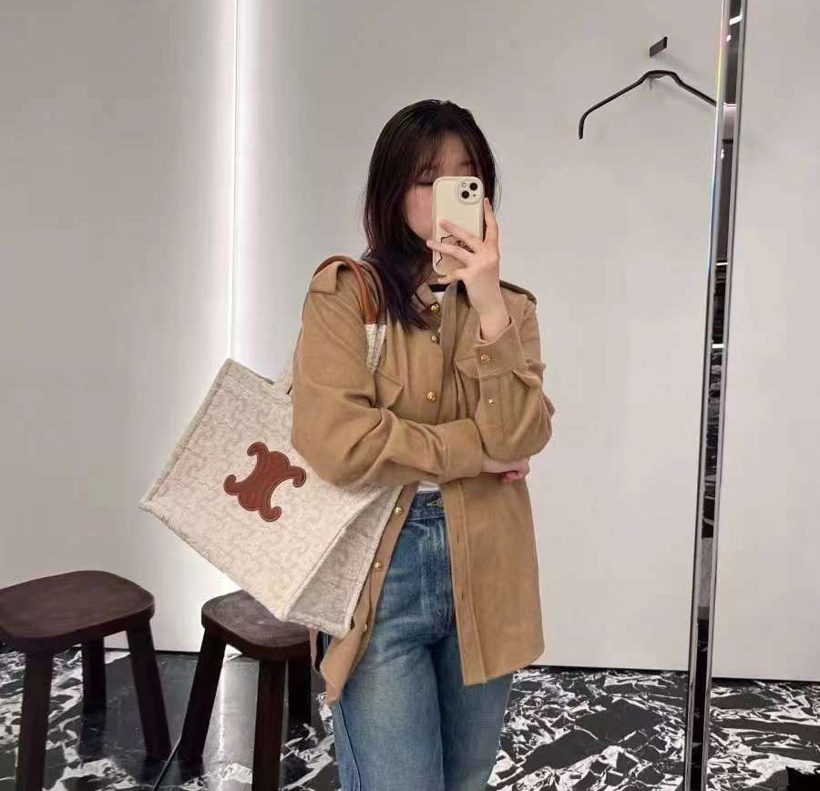 Celine 通體印花織物手袋 -M