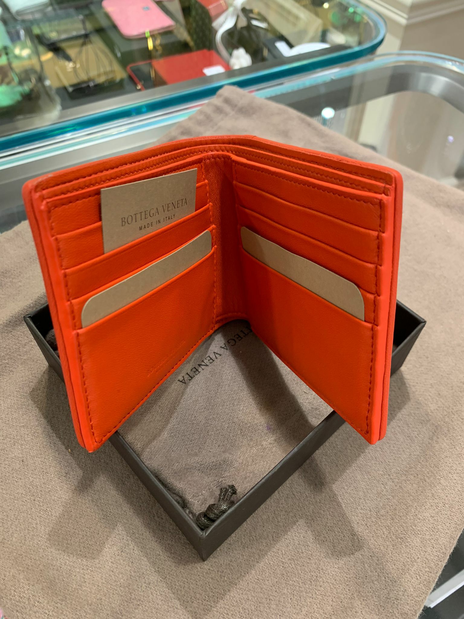 BV 橙色拼白色銀包