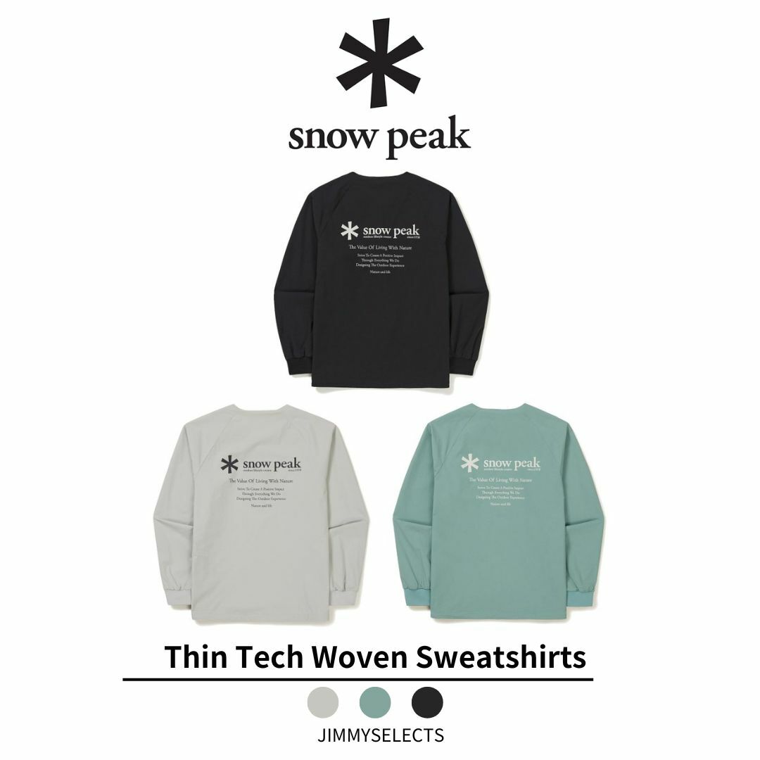 Snow Peak 雪諾必克 Thin Tech Woven 梭織 大logo 長袖 S24SMSHT68