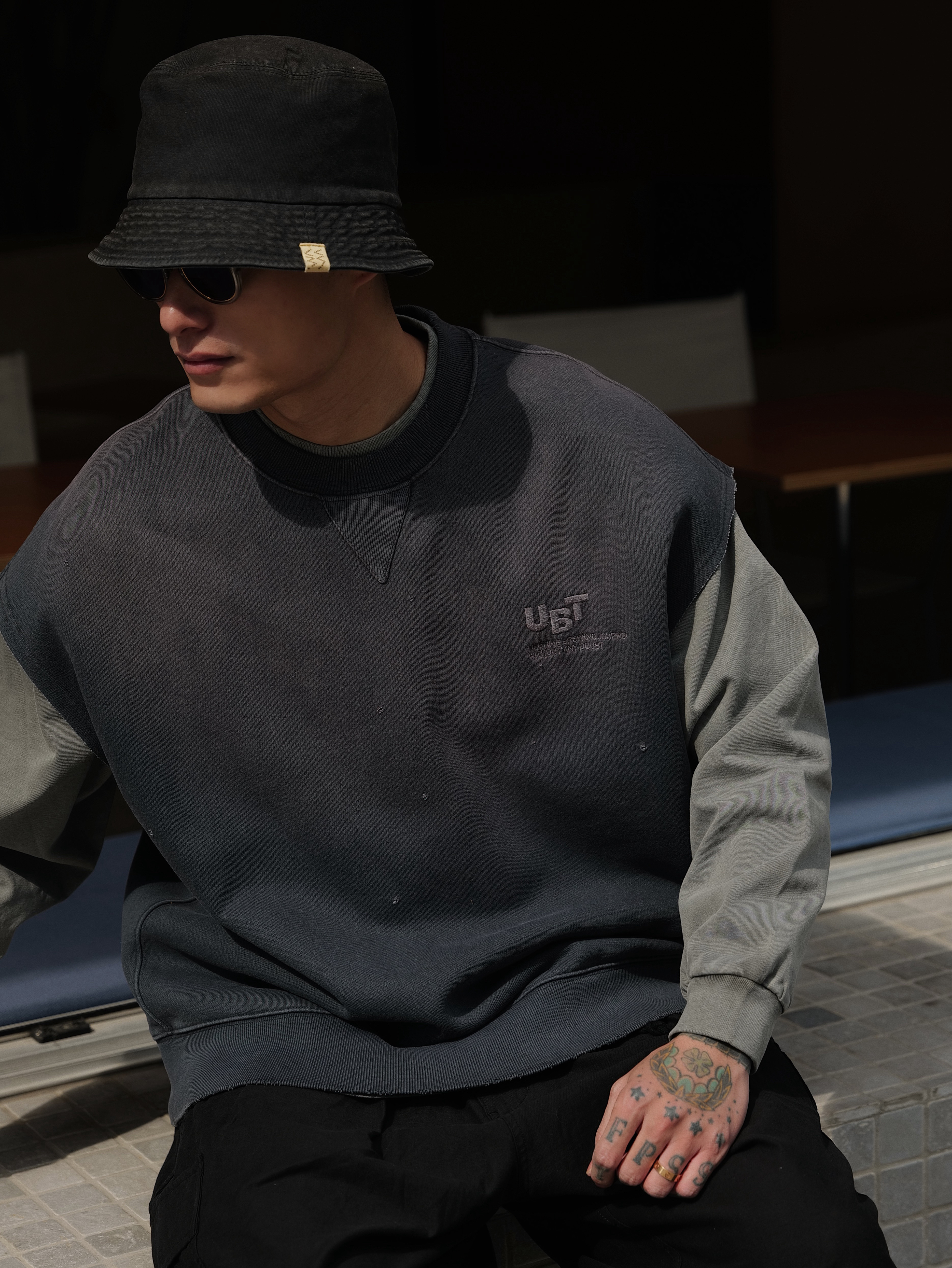 #預購 UNBENT 24SS 日系复古 水洗破壞 无袖坎肩背心 兩色