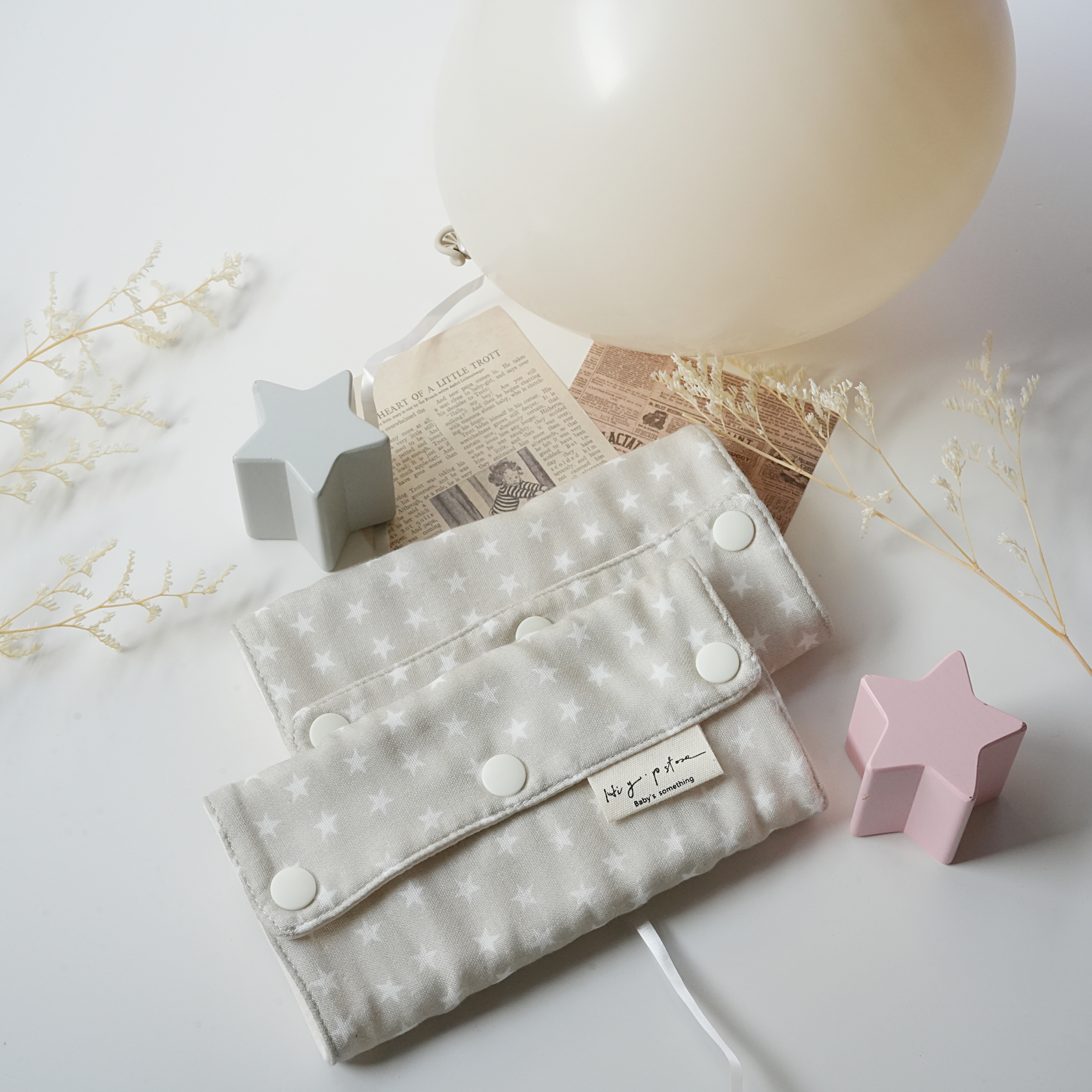 Hi Y.P store-揹巾口水套-米白星星