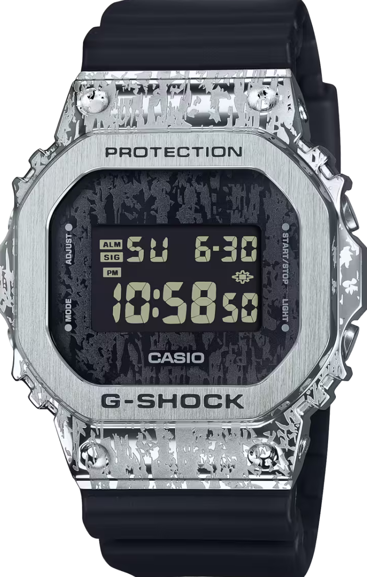 萬年鐘錶 - G-SHOCK  油漬搖滾不鏽鋼金屬系列電子錶 GM-5600GC-1  錶徑 : 43.2 mm
