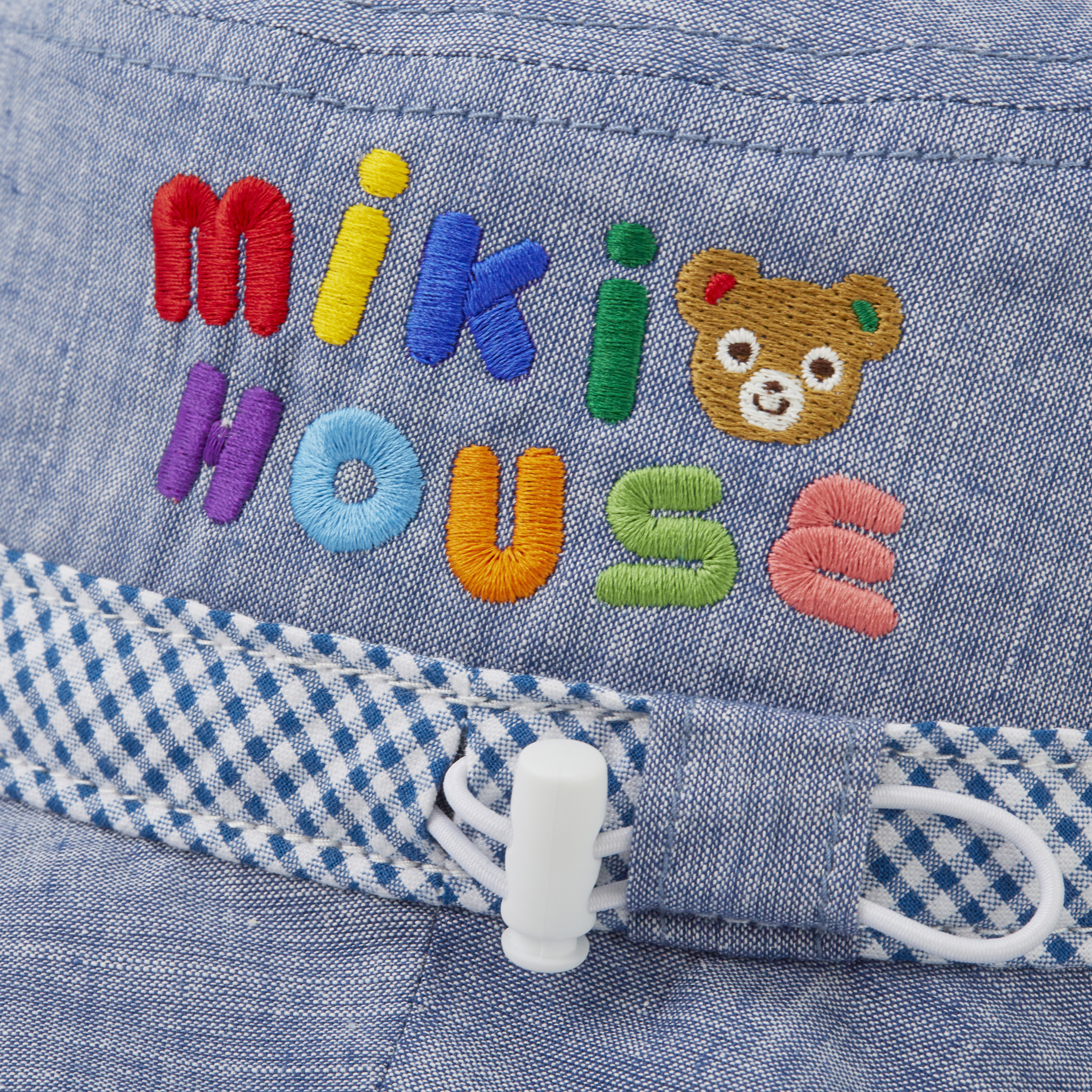 抗UV 普奇熊格子漁夫帽-藏藍