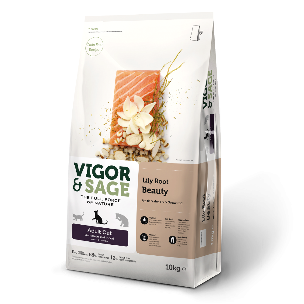 Vigor&Sage | 百合美毛成貓糧 10kg (VS-17037)