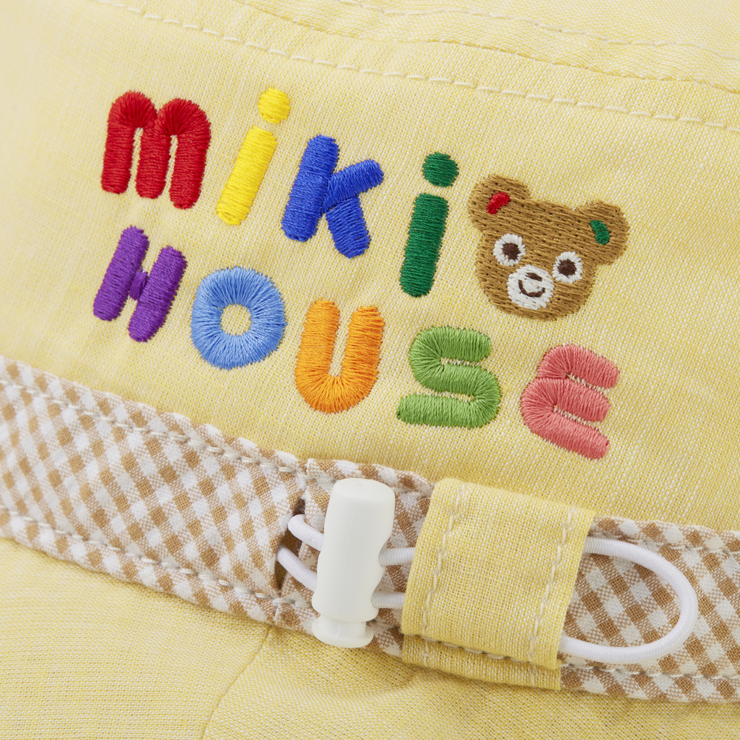 抗UV 普奇熊格子漁夫帽-黃