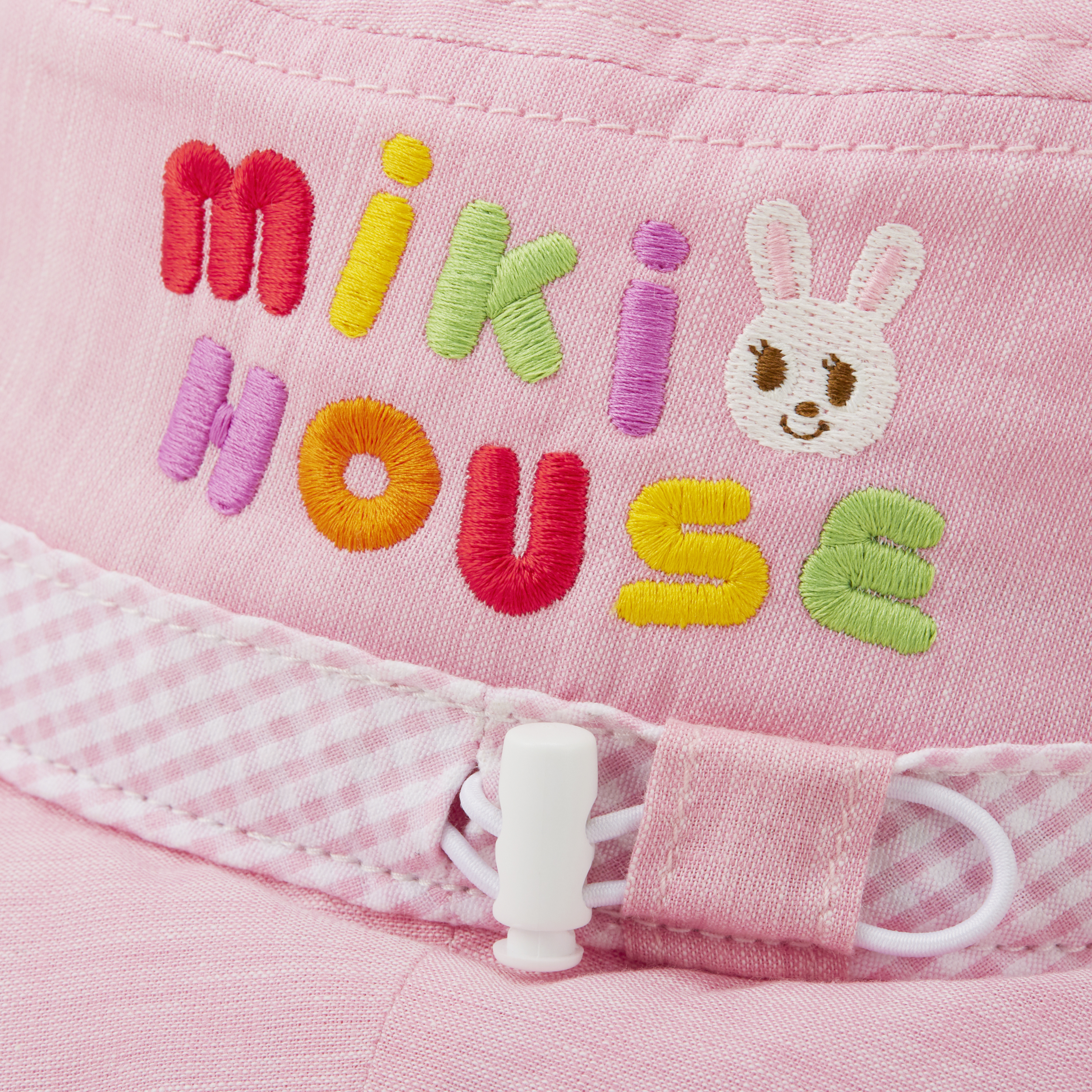 抗UV 舞颯兔格子漁夫帽-粉