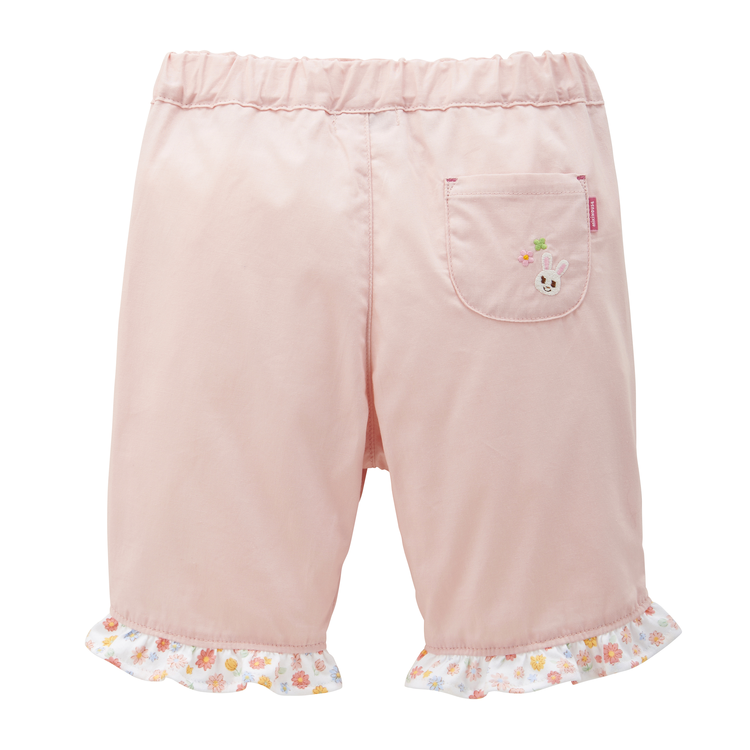 舞颯兔刺繡花邊七分褲-粉