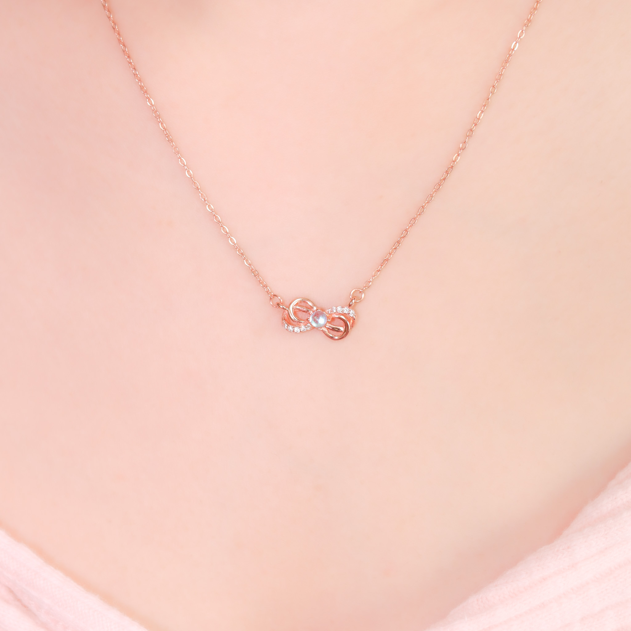 | 925純銀・厚鍍玫瑰金  | 來自極光的禮物項鍊 | NE1039 |