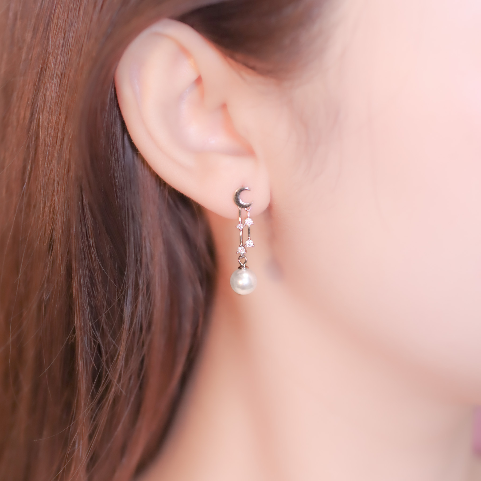 | 925純銀・白金・14k金・珍珠 | 夜幕之敘耳環 | EA0730 |