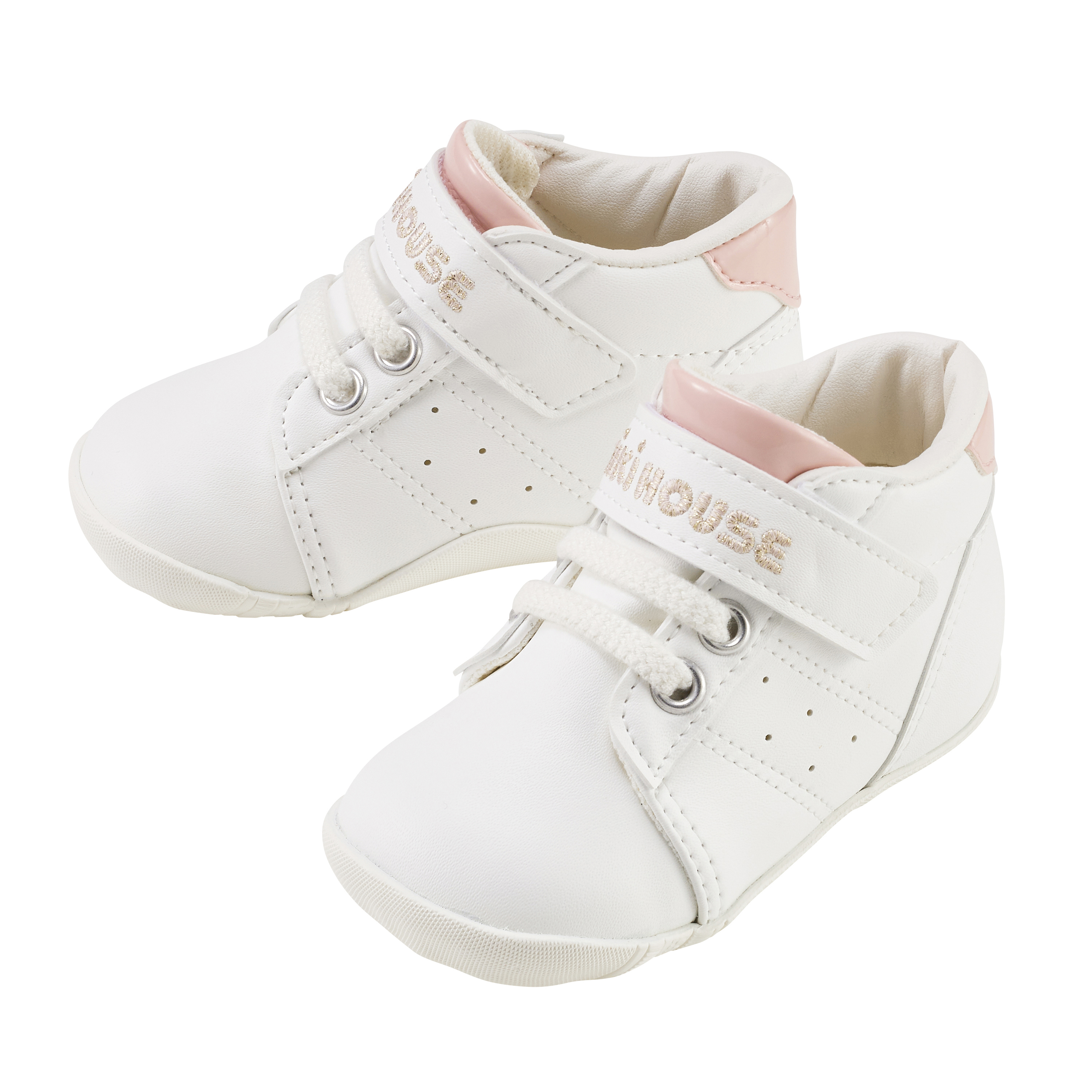 皮製綁帶造型一段鞋-粉