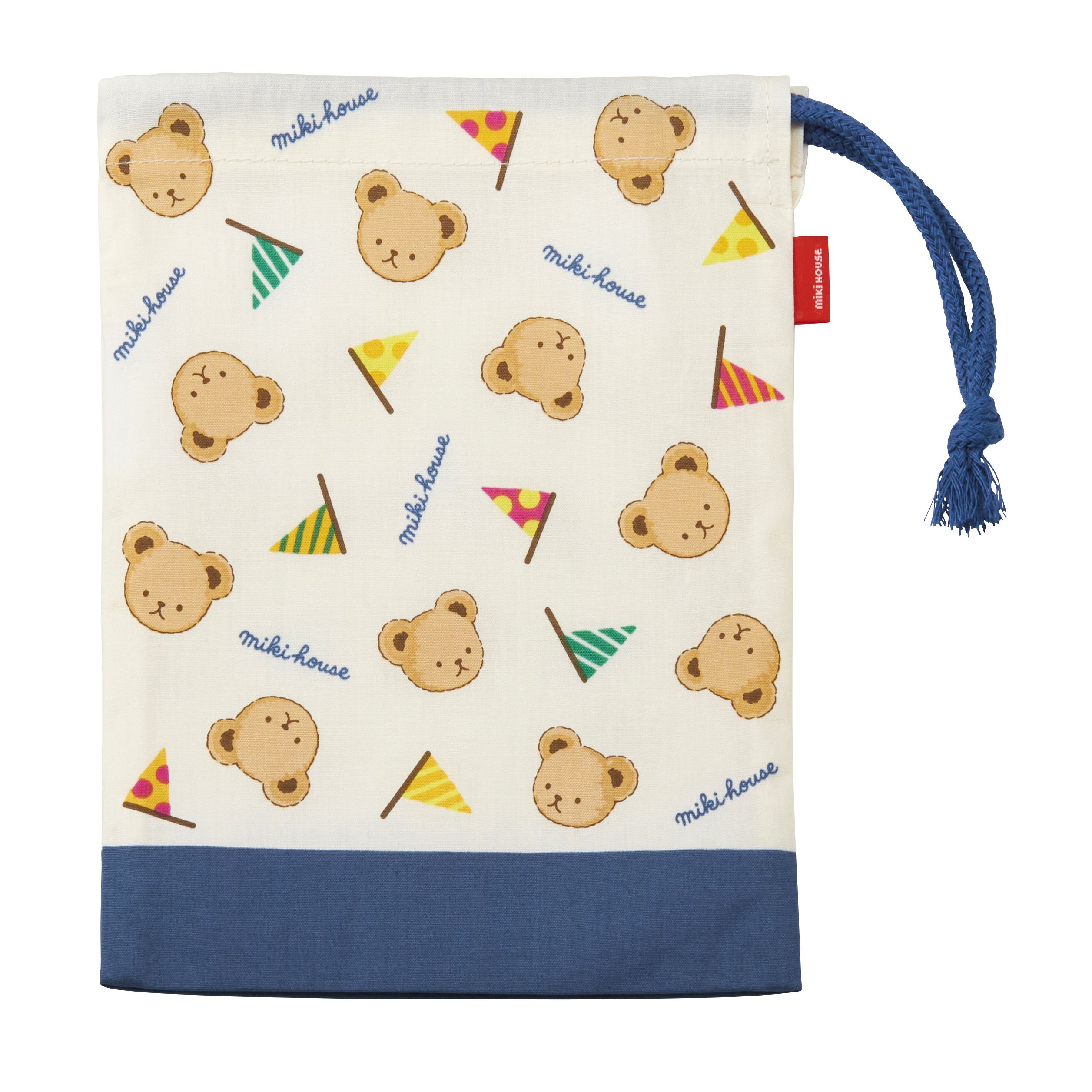 MIKI HOUSE BEAR束口袋-藏藍