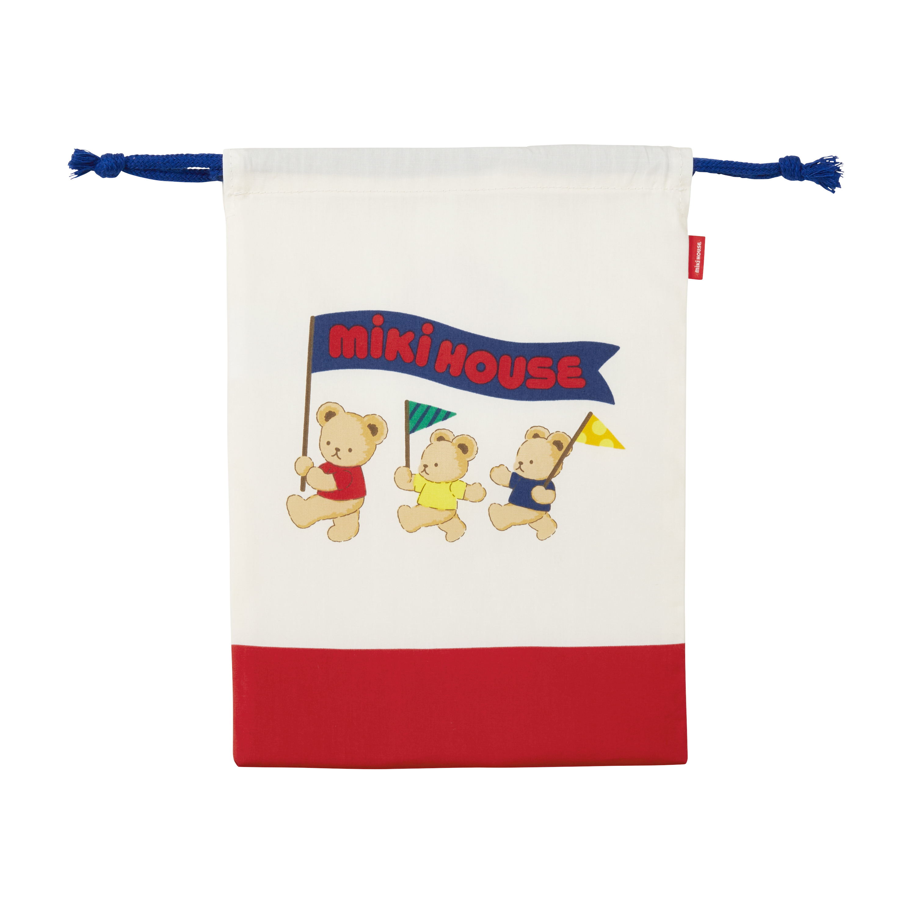 MIKI HOUSE BEAR抽繩包-紅