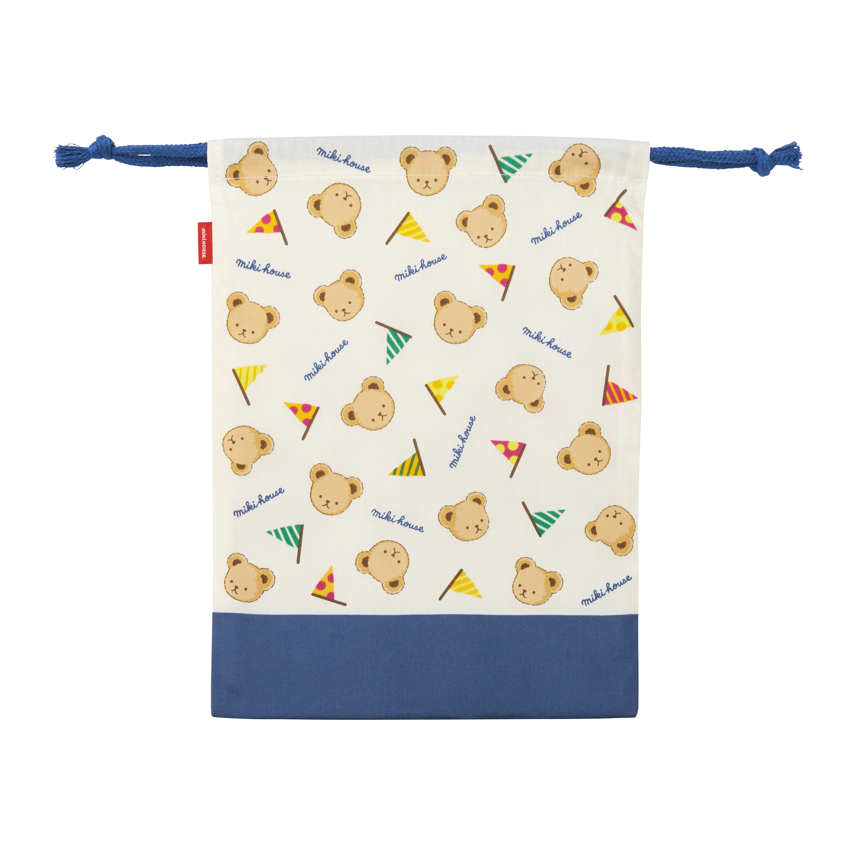 MIKI HOUSE BEAR抽繩包-藏藍