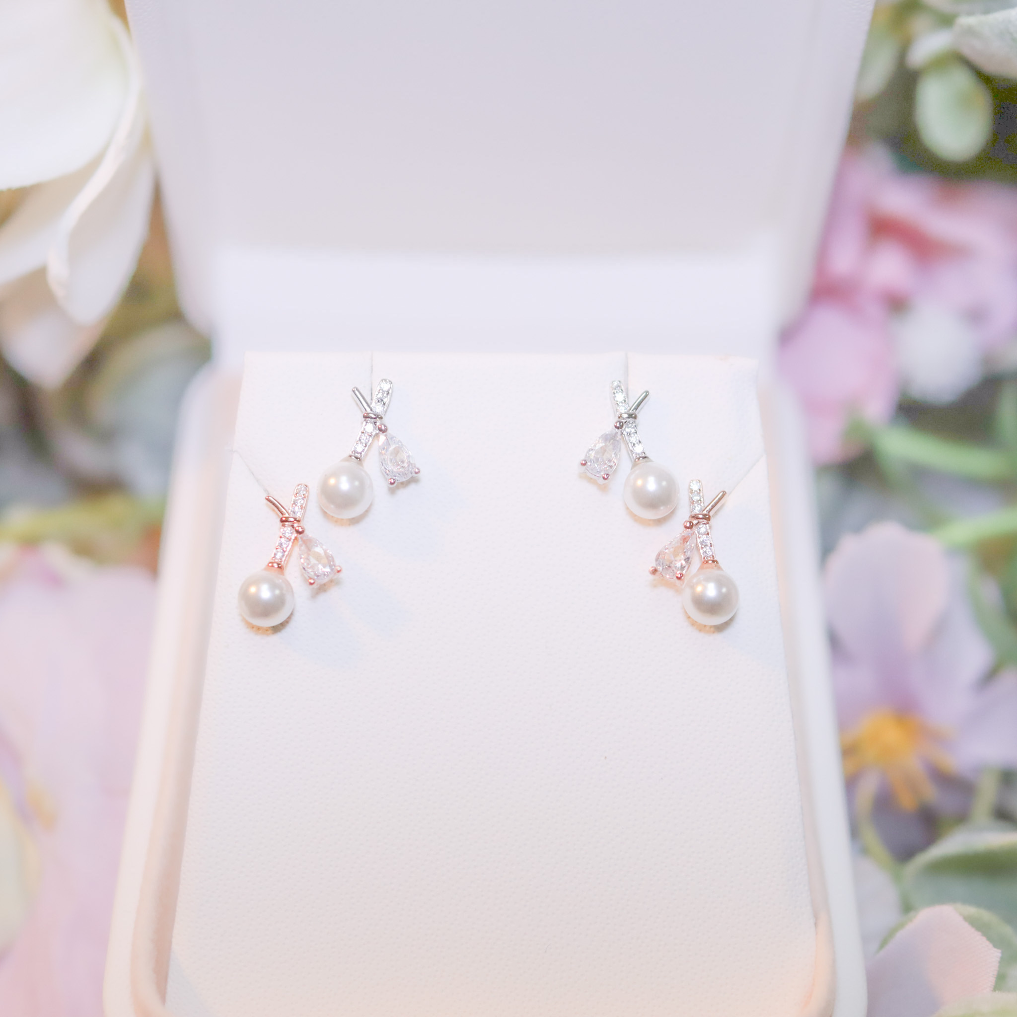 | 925純銀・白金・ 玫瑰金・珍珠 | 未知的幸福耳環 (銀/玫瑰金) | EA0734 |