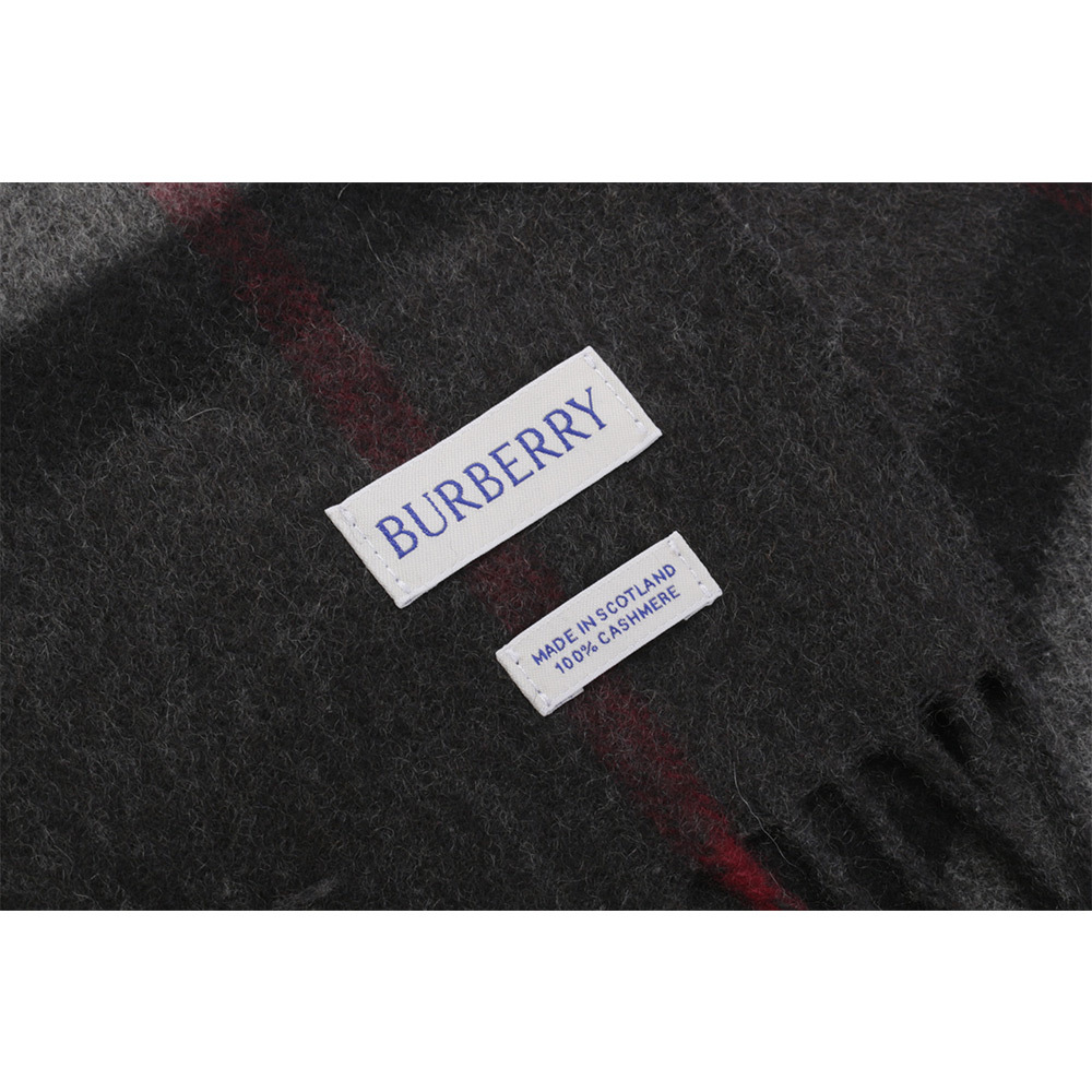 【BURBERRY】基本款經典格紋喀什米爾圍巾(炭灰色) 8077880 A1208