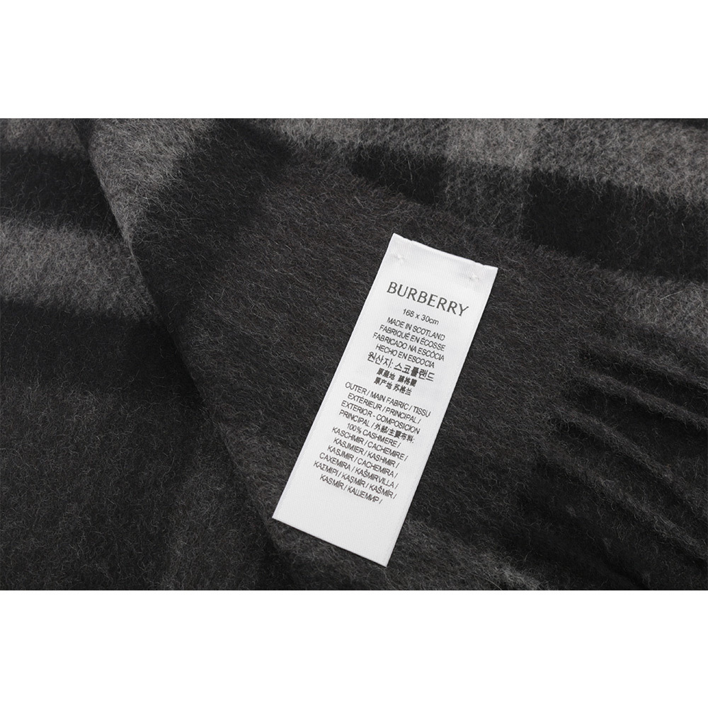 【BURBERRY】基本款經典格紋喀什米爾圍巾(炭灰色) 8077880 A1208