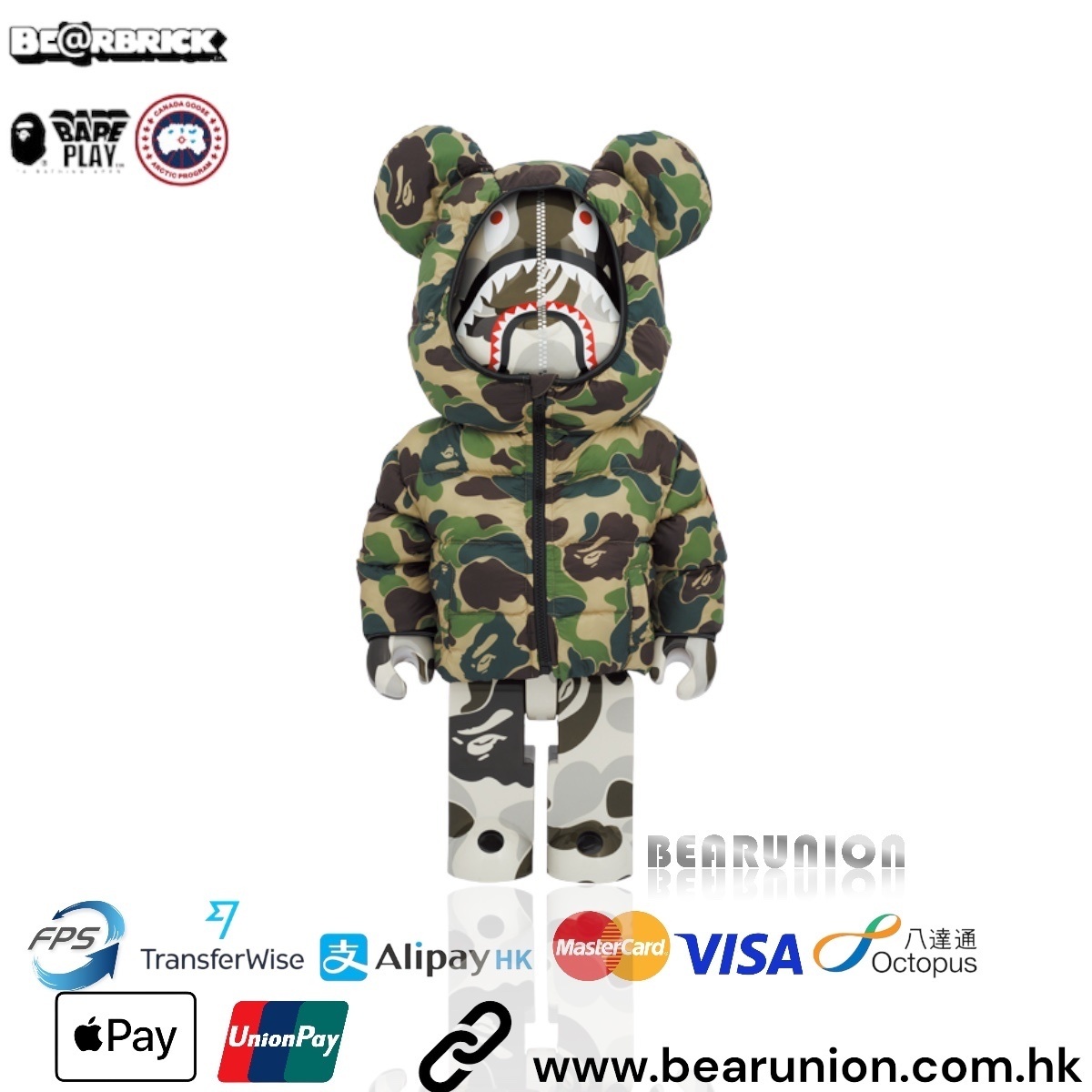 🎏預訂🎏Bearbrick BAPE(R) × CANADA GOOSESHARK 1000％