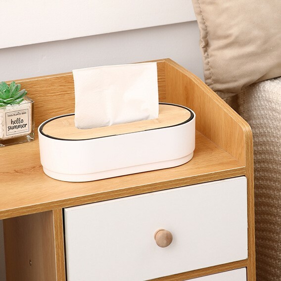 《3692》素雅日式竹木桌面紙巾盒