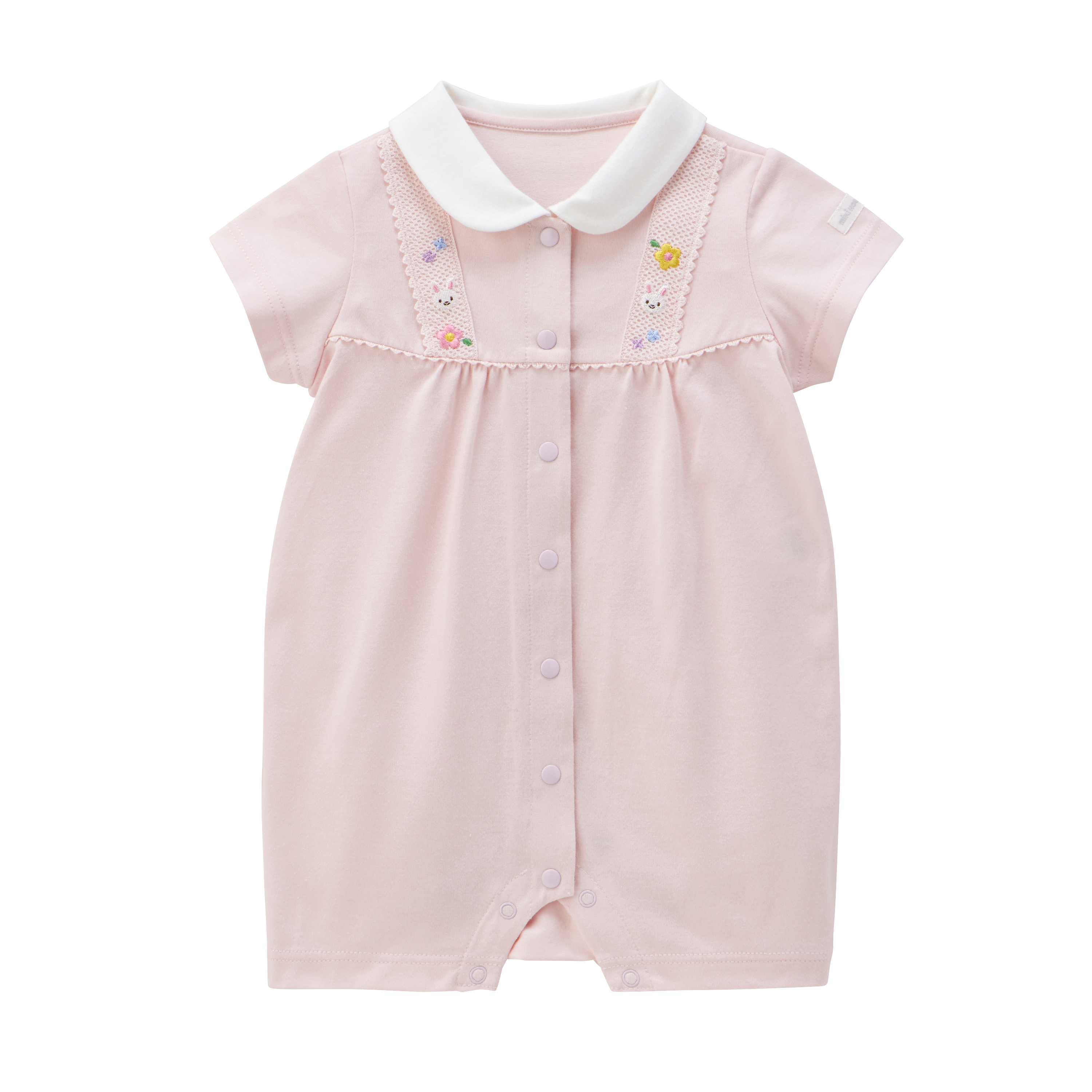 動物派對短袖連身衣-粉