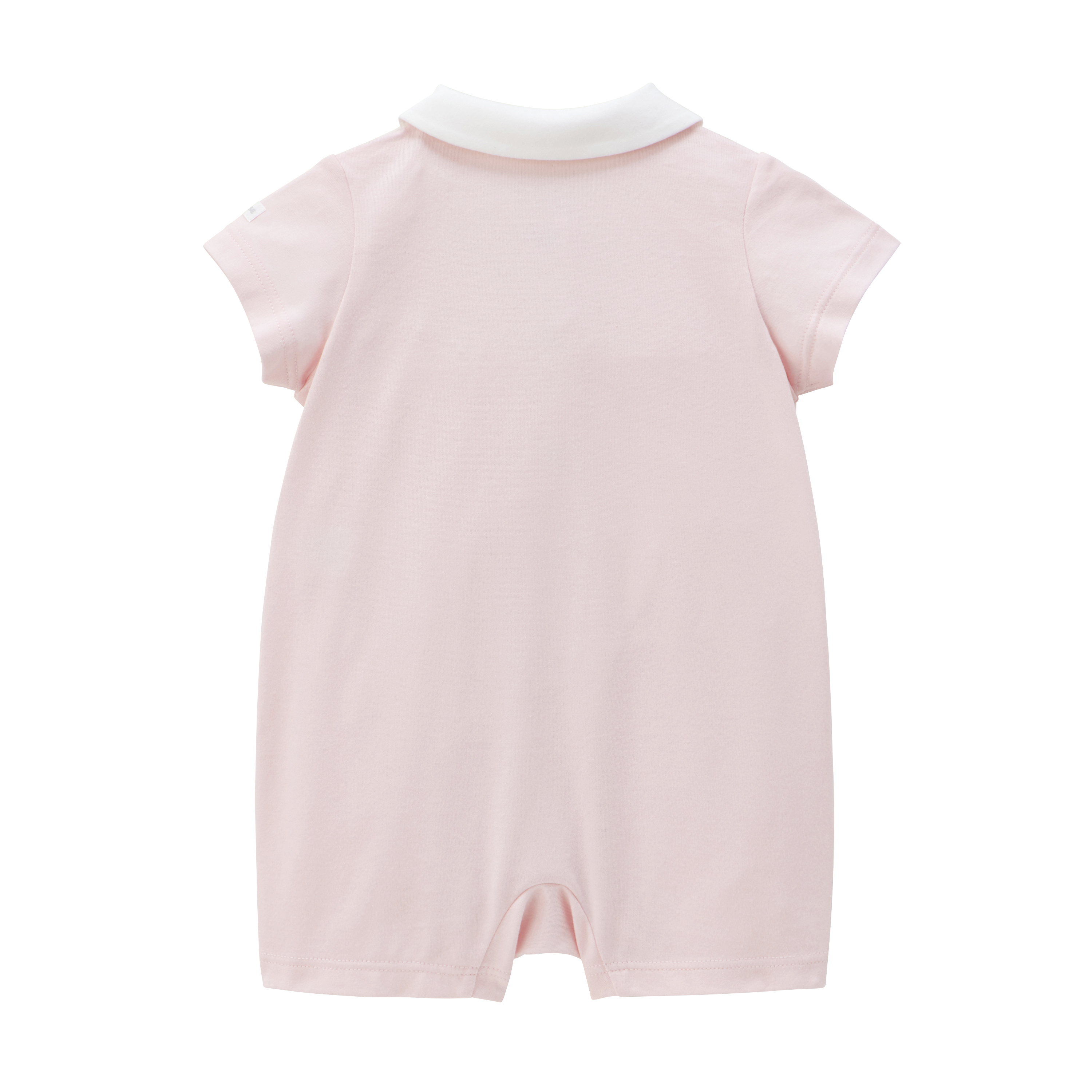 動物派對短袖連身衣-粉