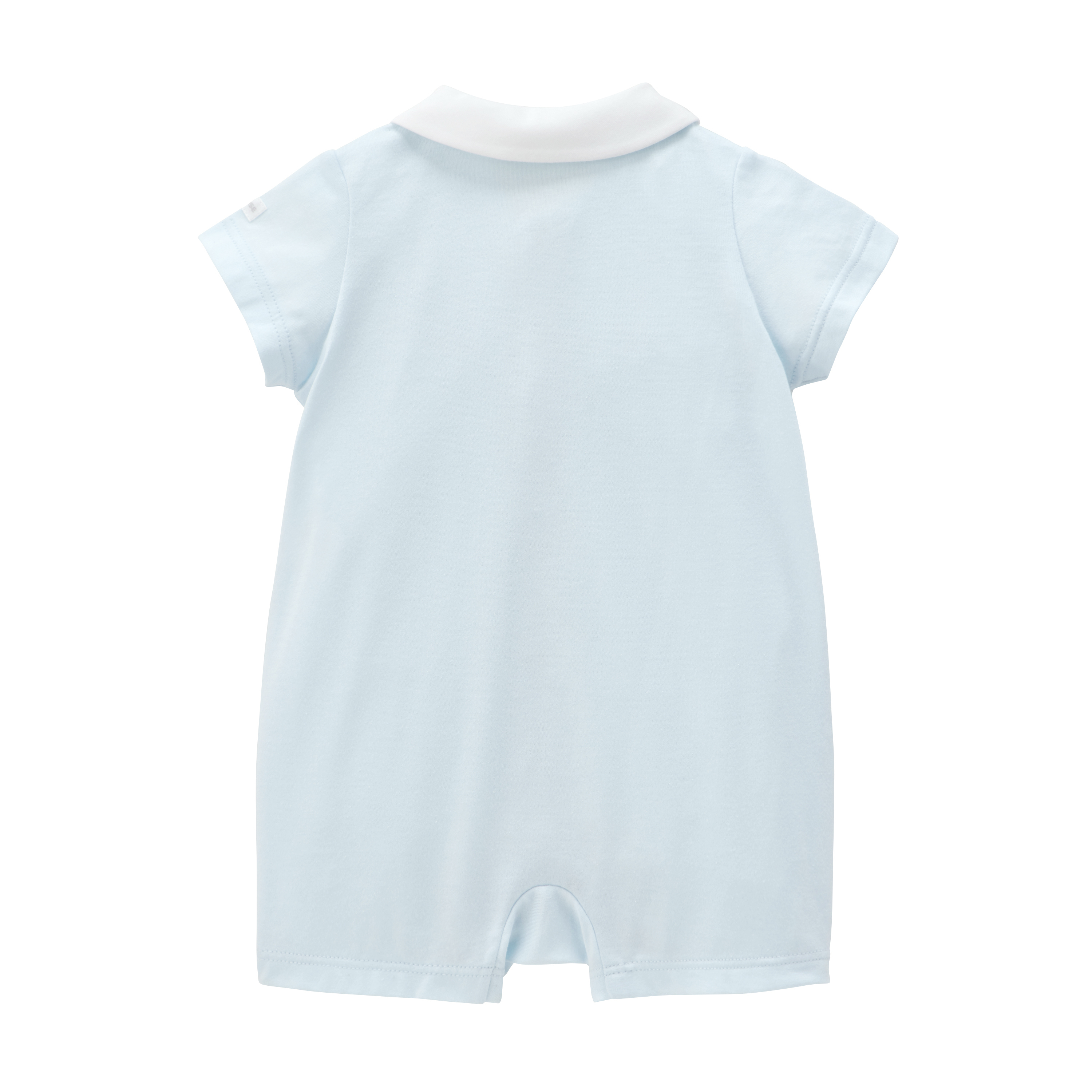 動物派對短袖連身衣-天藍