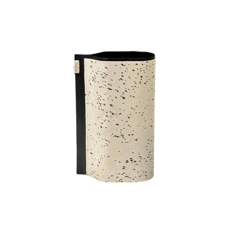 皮革手袋花器 白松