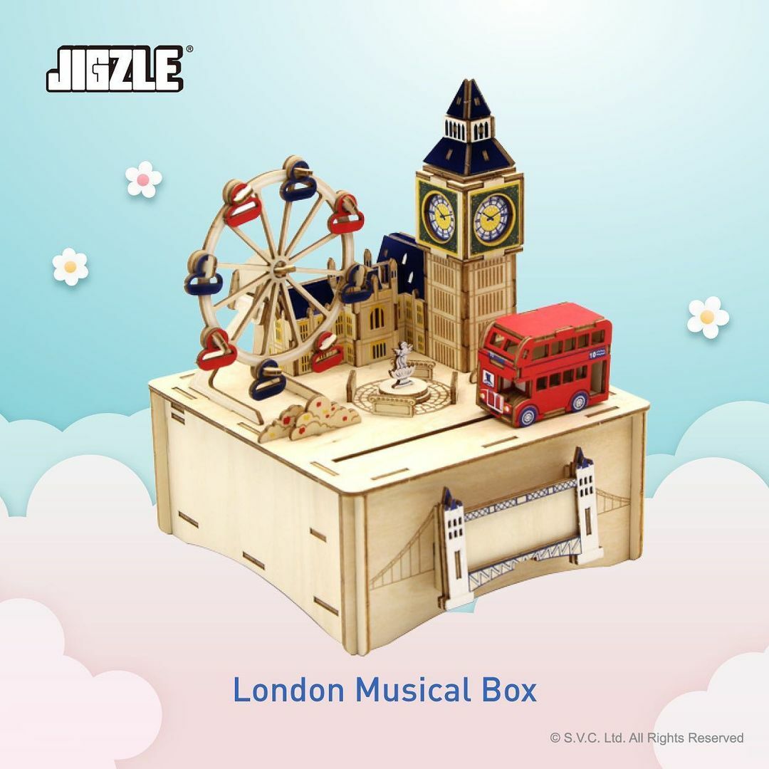 Jigzle 3D Plywood Puzzle - Musical Box: London