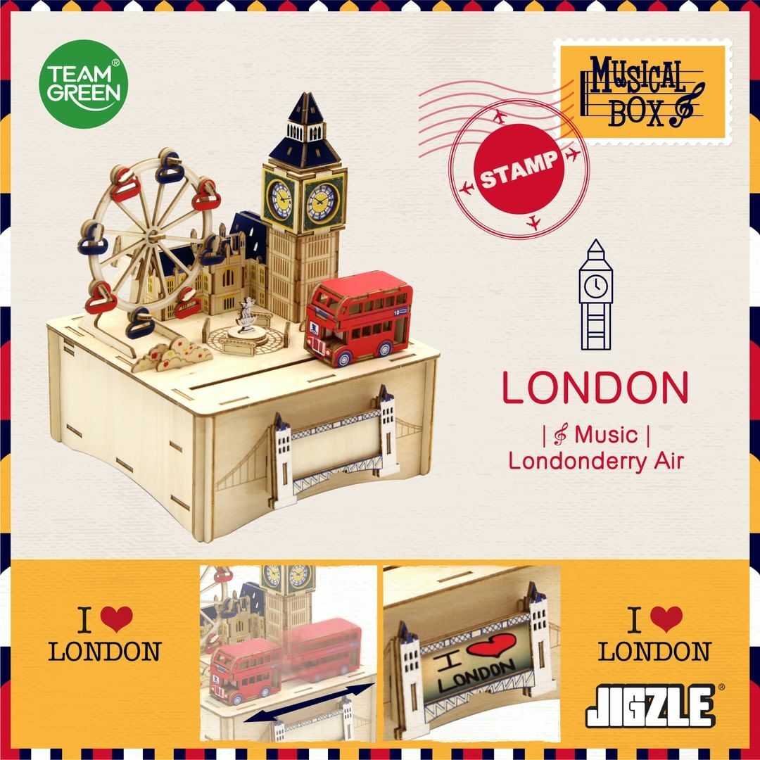 Jigzle 3D Plywood Puzzle - Musical Box: London