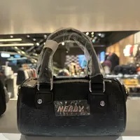 [S] NERDY PNES23AA210101 MONOGRAM MINI CYLINDER BAG,BLACK, 8809921774005 (SN414)