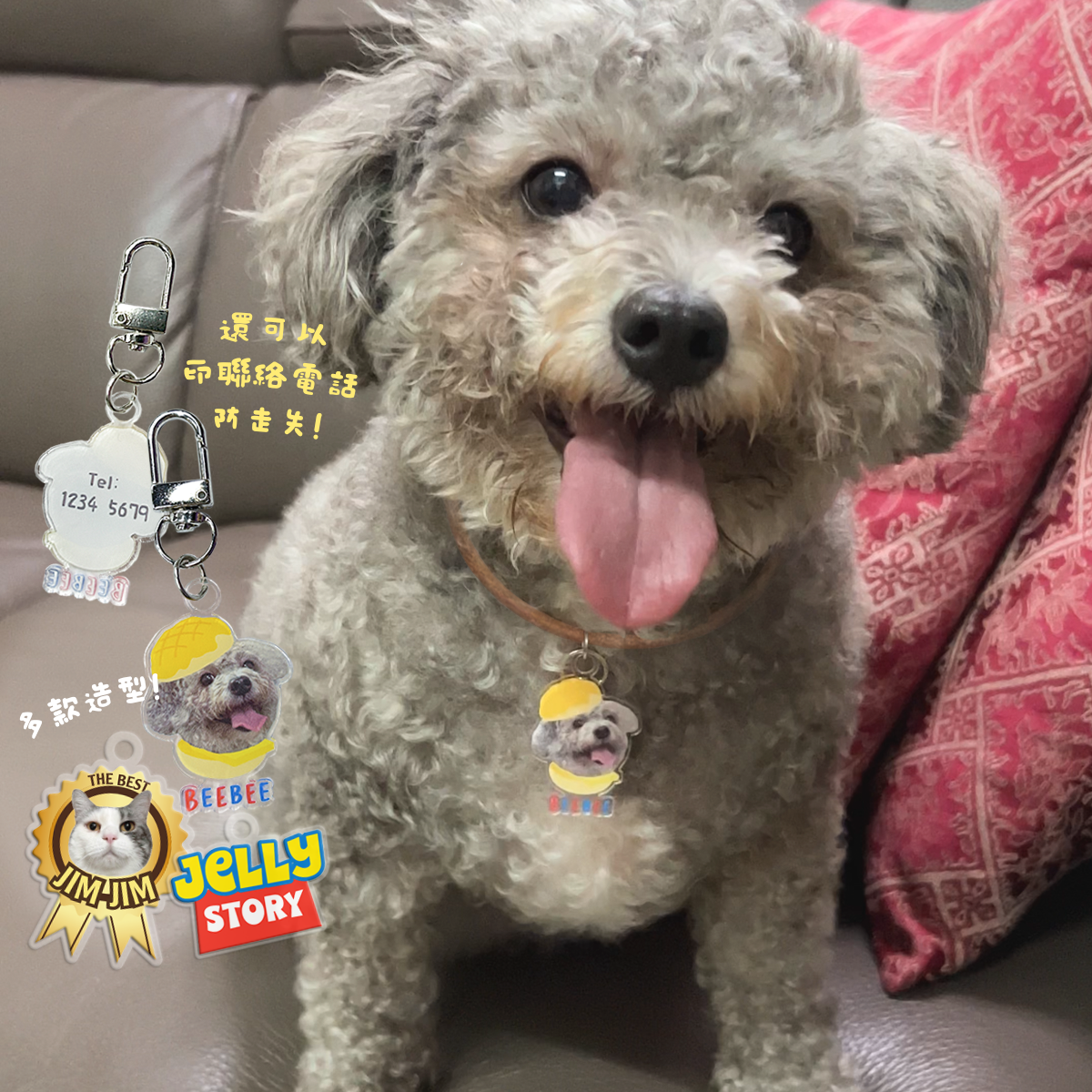 客製化寵物頸圈亞克力掛飾