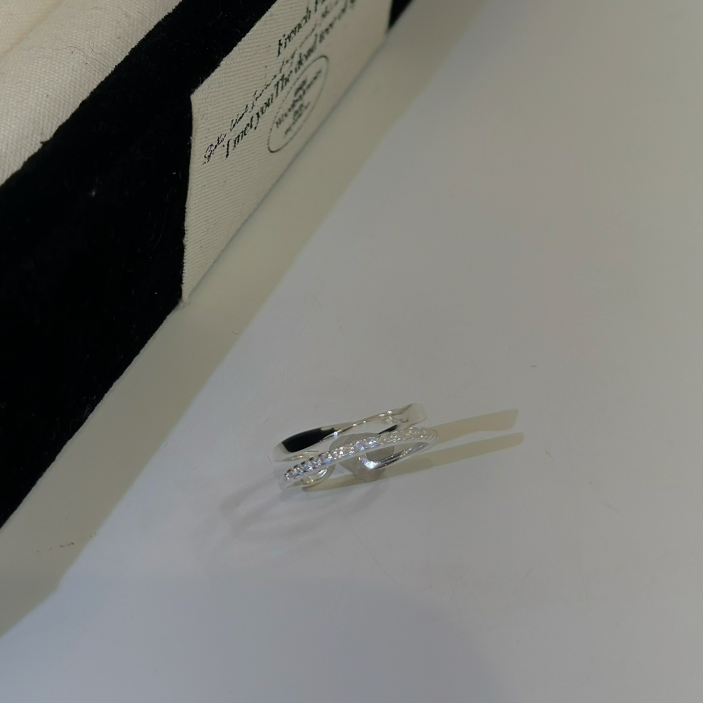 相處．波浪排鑽小戒圍純銀調整戒（可戴尾戒）