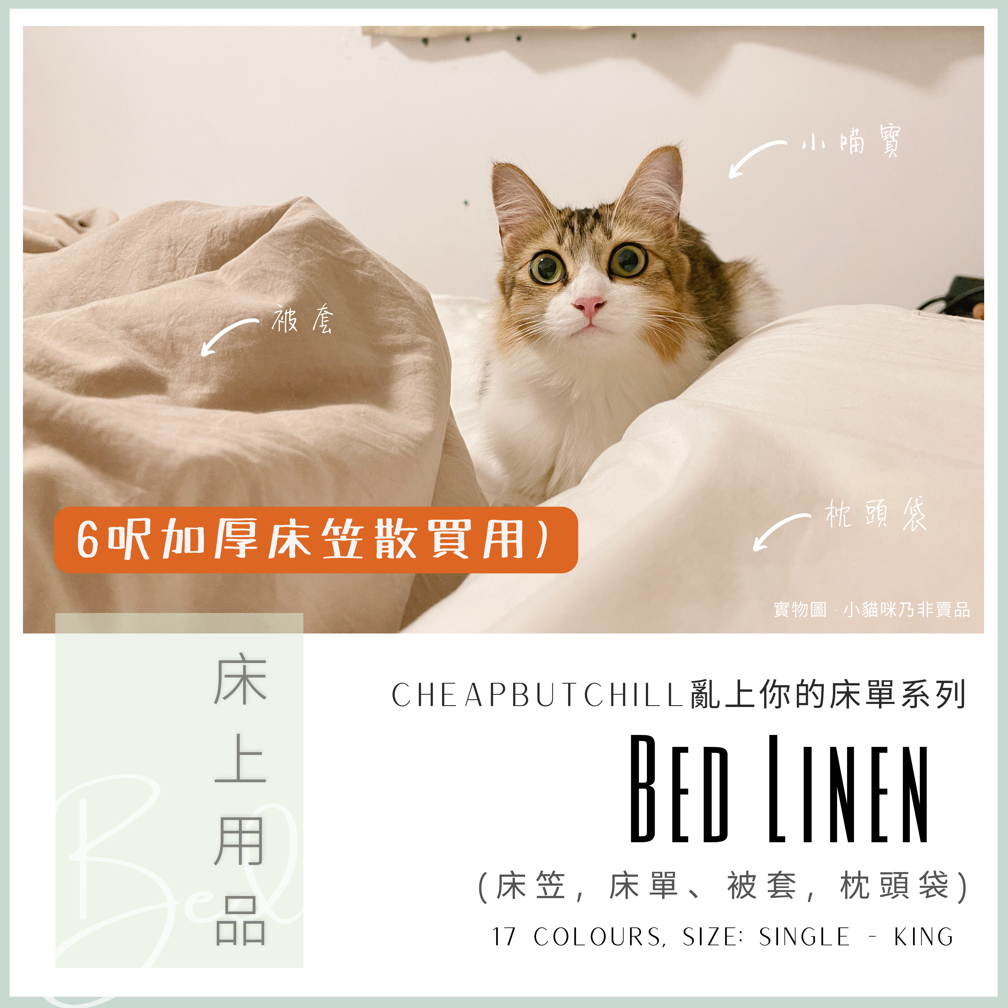 CheapbutChill 「亂上你的床單」系列 － 床上用品 (6呎加厚床笠)