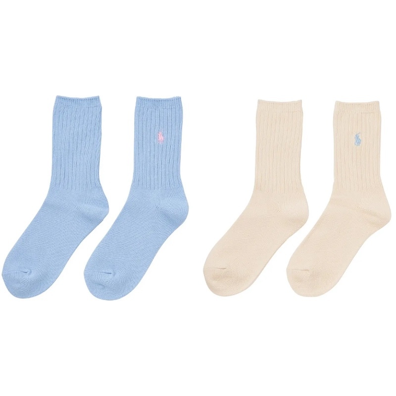 現貨┃日本限定 POLO RALPH LAUREN SOCKS 長襪 羅紋 刺繡 兩雙一組